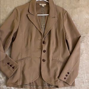 Cold water Creek tan 3-button blazer jacket